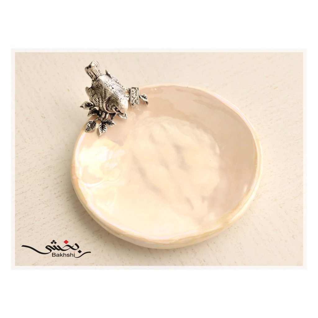 بشقاب سرامیک و نقره ریخته گری عیار 92.5