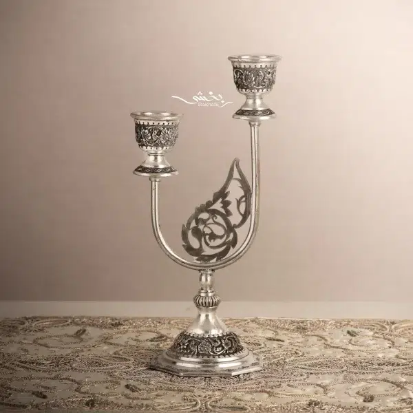 شمعدان ددو شاخه نقره