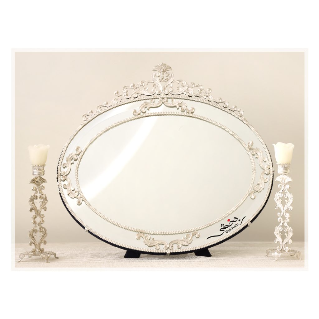 آینه و شمعدان نقره مدرن عیار 92.5
