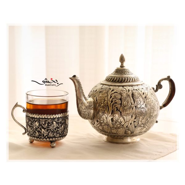 قوری نقره قلم مینیاتور اعلا عیار 90