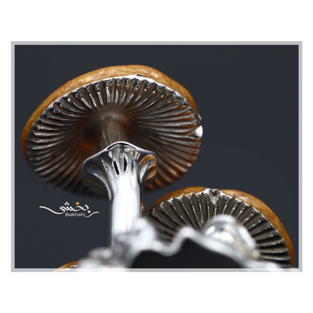 قارچ دکوری نقره مدرن مینا کاری عیار 92.5