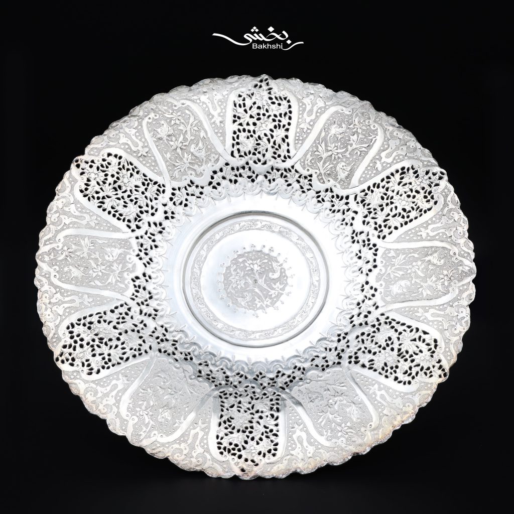 شیرینی خوری نقره گل و مرغ عیار 84