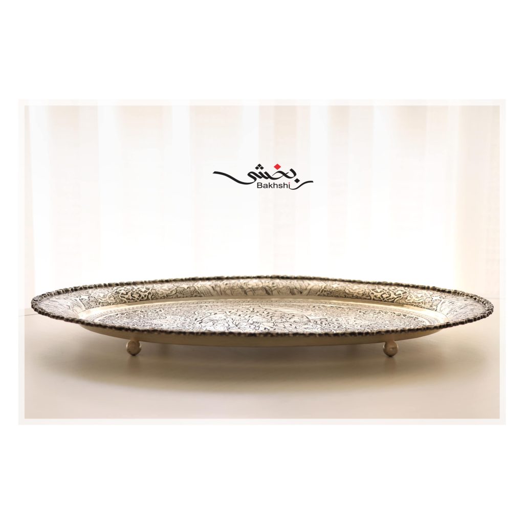 سینی بیضی نقره مینیاتور اعلا عیار 960