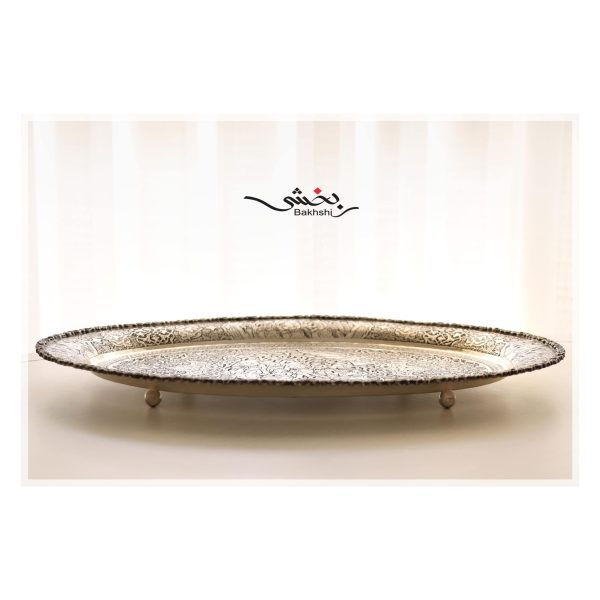 سینی بیضی نقره مینیاتور اعلا عیار 960