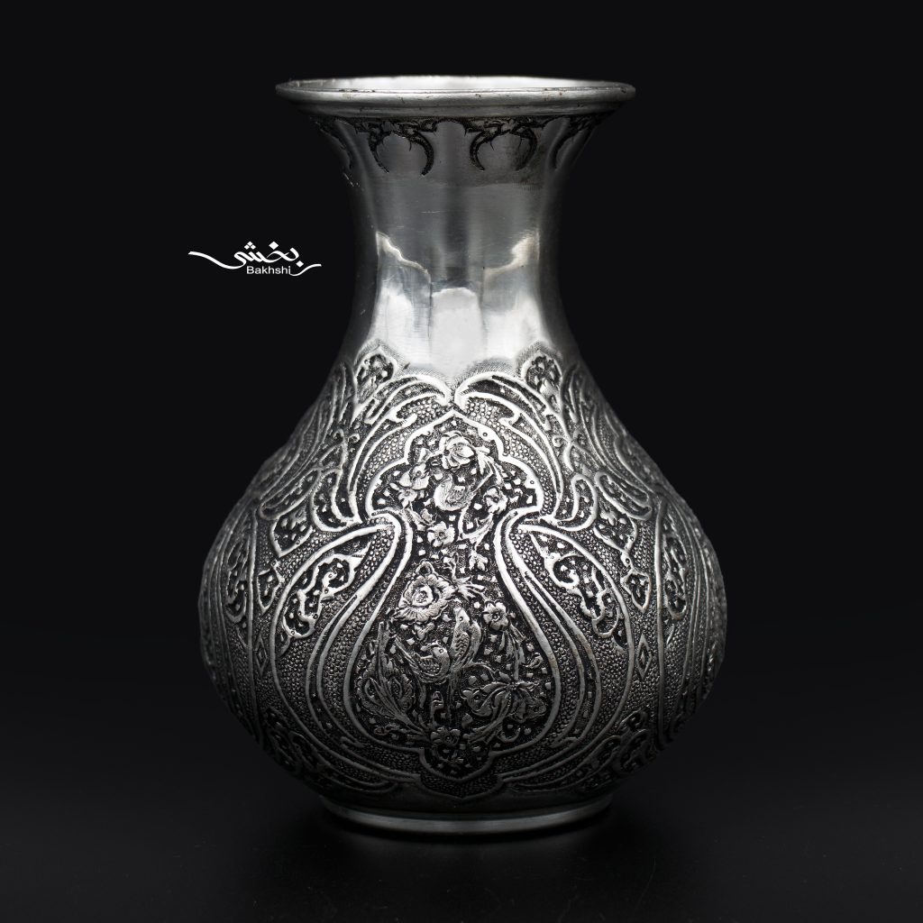 گلدان نقره خمره ای عیار 90