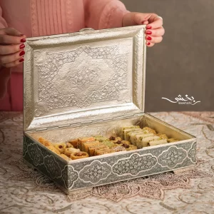 جعبه نقره ریزقلم گل و مرغ اعلا