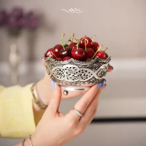 کاسه نقره پایه گلوله ای