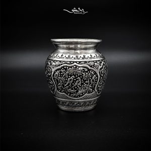 گلدان نقره گل و مرغ اناری