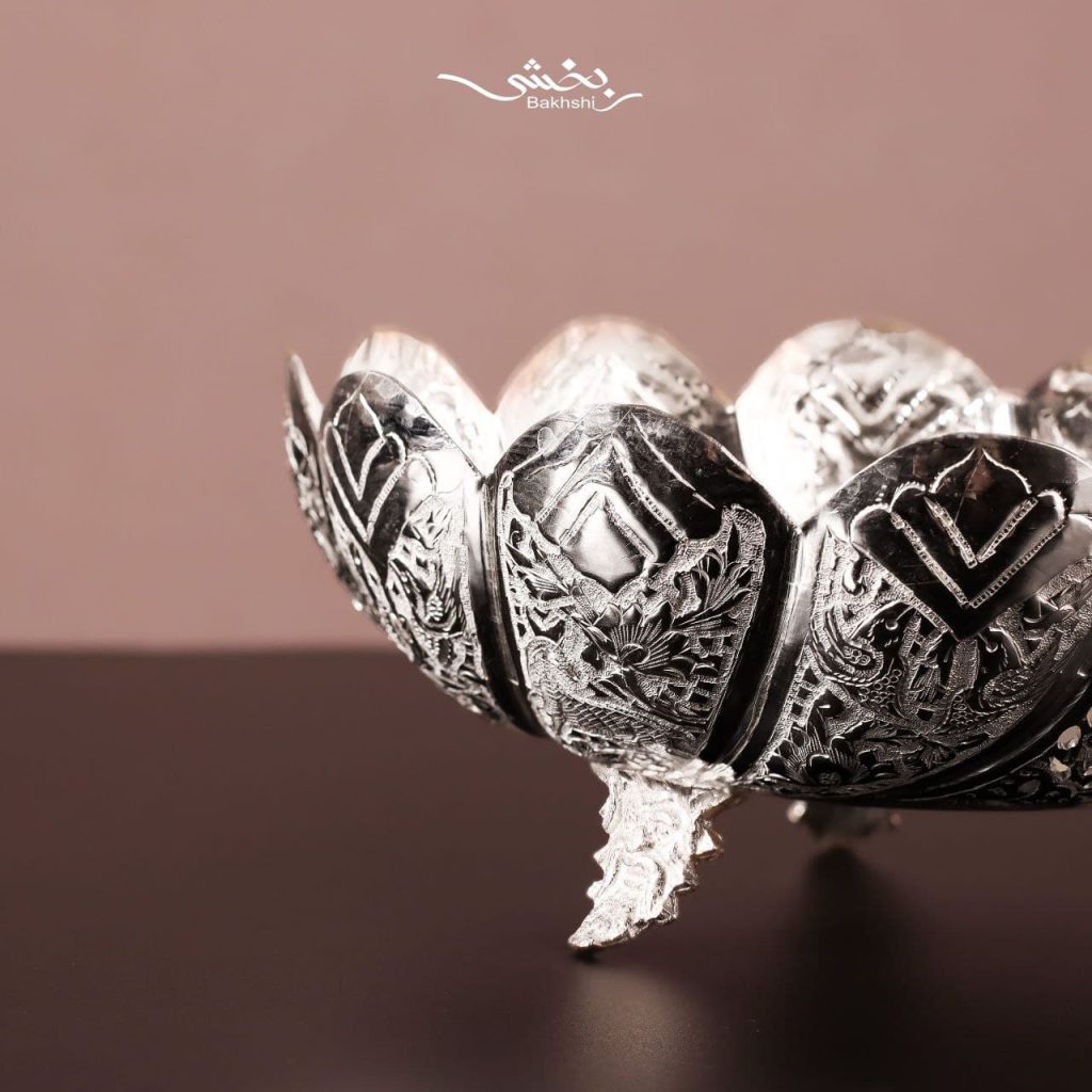 پسته خوری نقره گرد گل و مرغ دالبوری