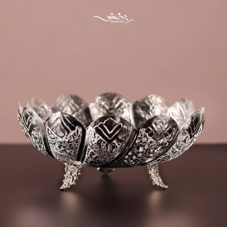 پسته خوری نقره گرد گل و مرغ