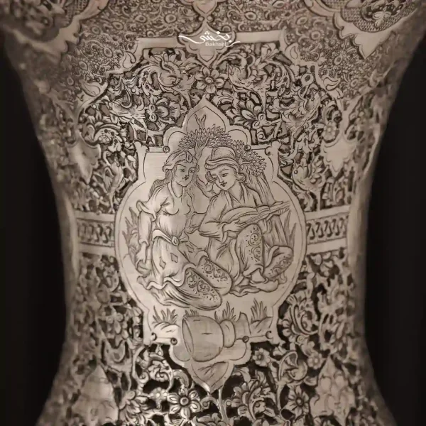 شمعدان نقره لاله قلم مینیاتور اعلا