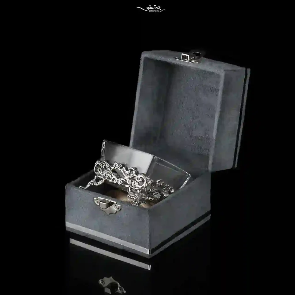 ظرف بلور نقره مربع ابر و باد