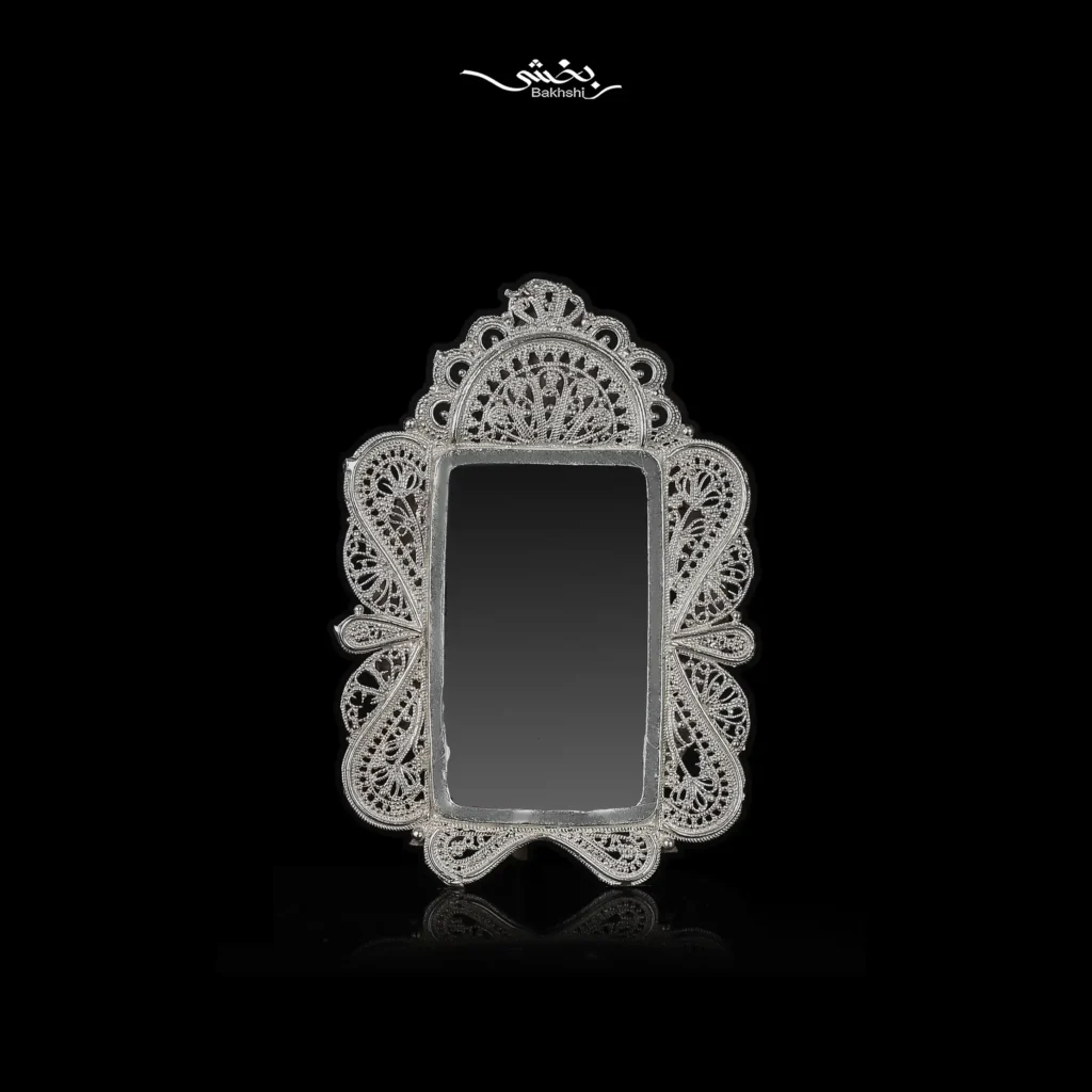 قاب عکس نقره مستطیل ملیله اصفهان