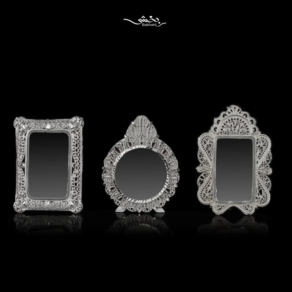 قاب عکس نقره تاجدار ملیله اصفهان