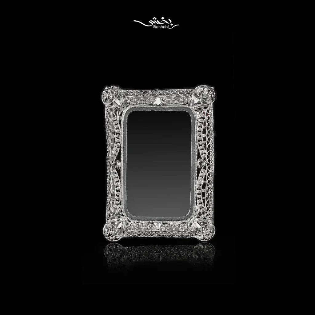 قاب عکس نقره مستطیل ملیله اصفهان