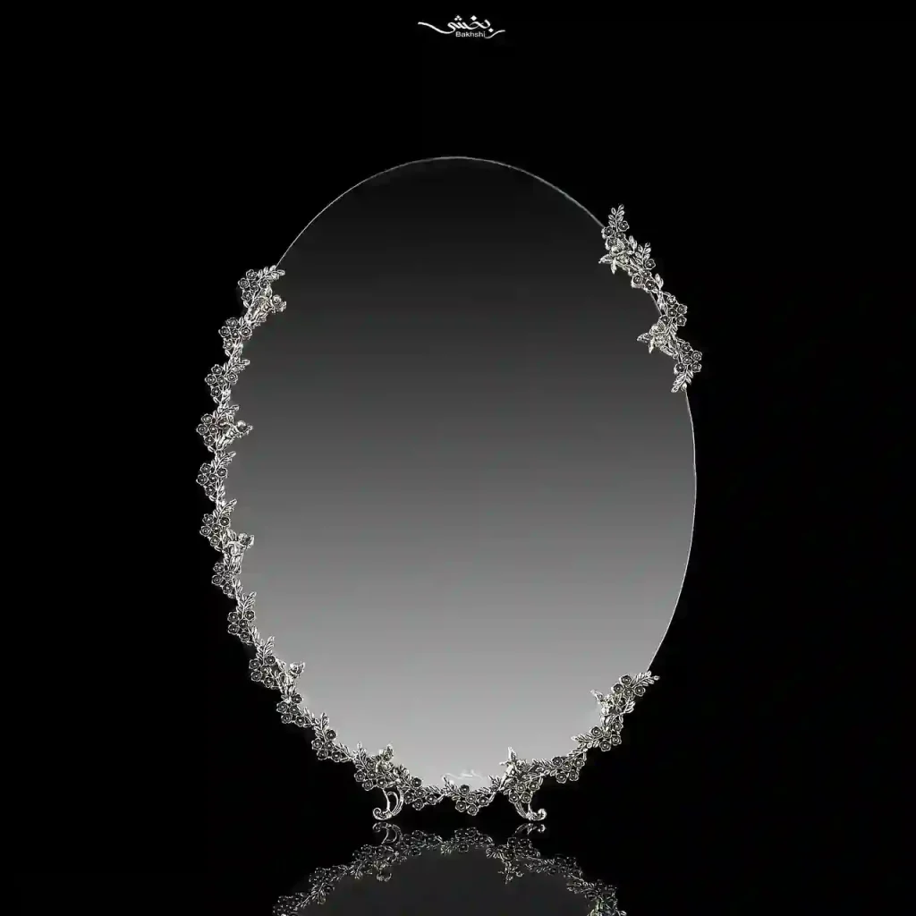 آینه نقره بیضی مدرن