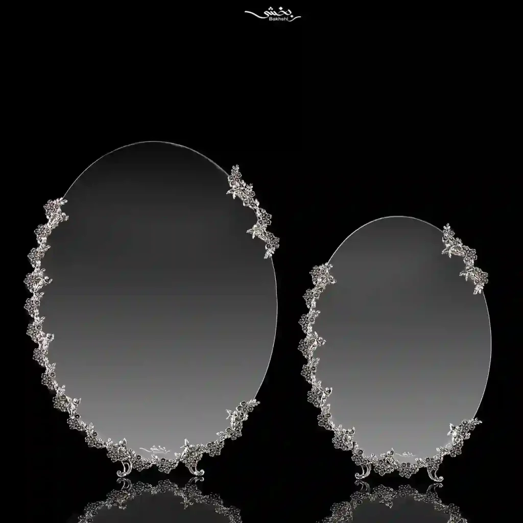 آینه نقره بیضی مدرن