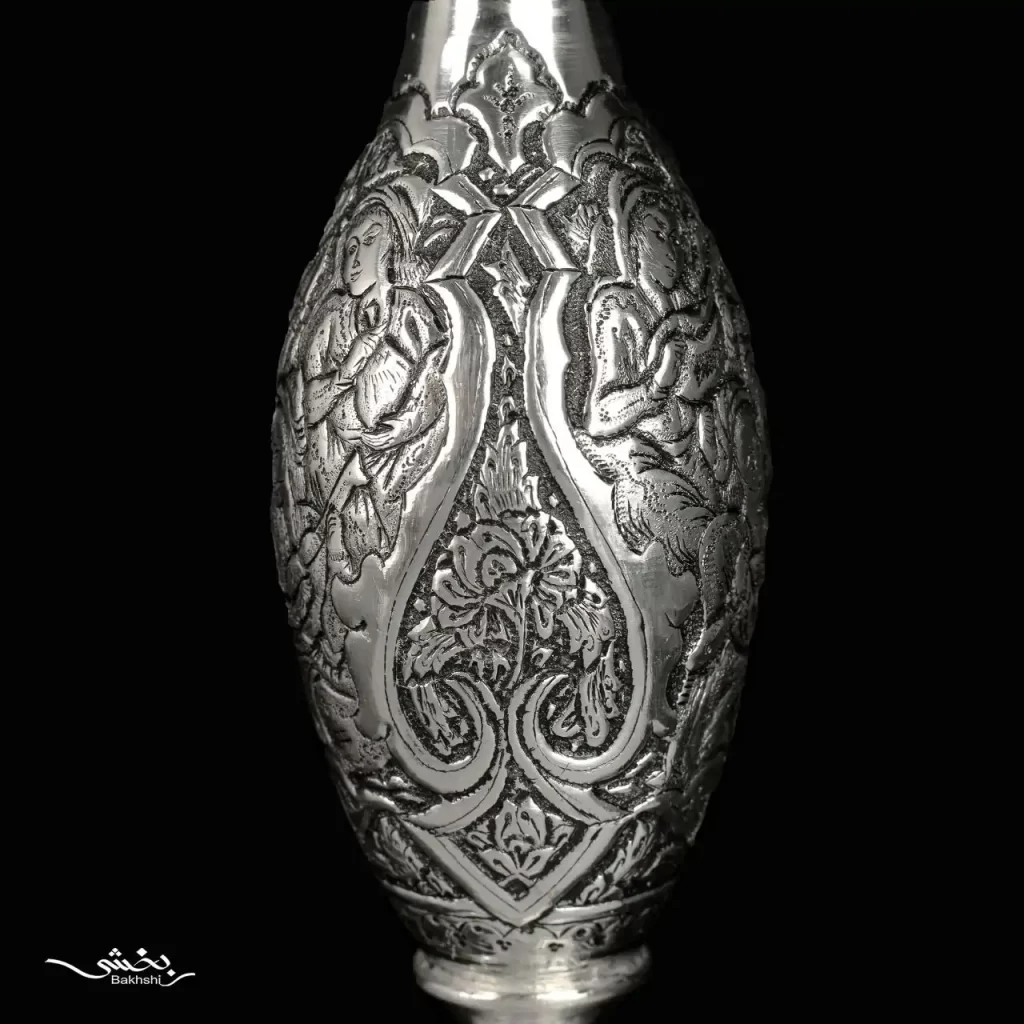 گلدان نقره لب بری مینیاتور