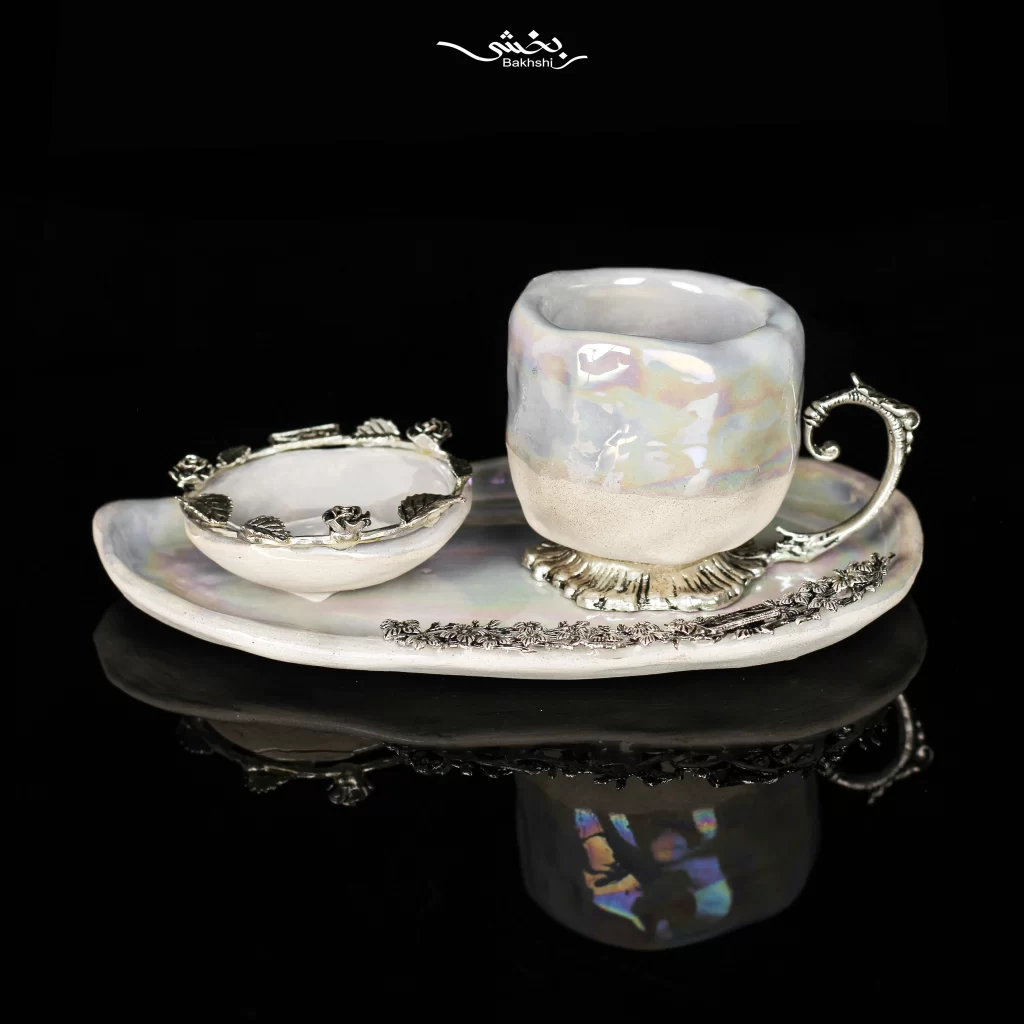 ست قهوه خوری سرامیک و نقره