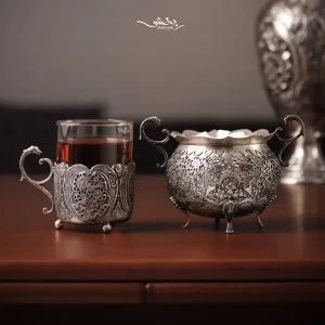 انگاره نقره دسته دار مشبک و ریزقلم اعلا