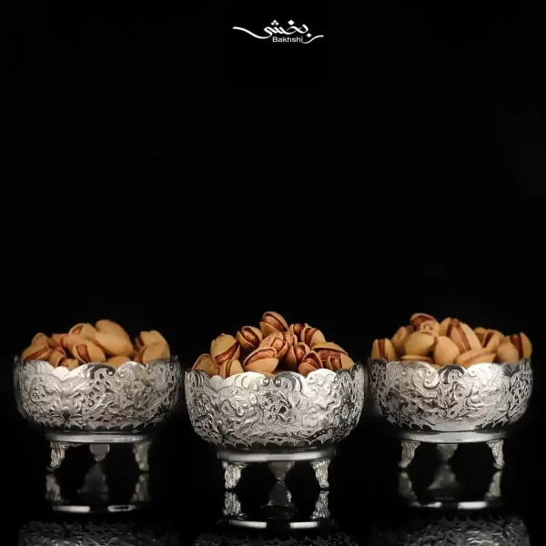 خرید و مشخصات کاسه آجیل خوری شش عددی گل و مرغ