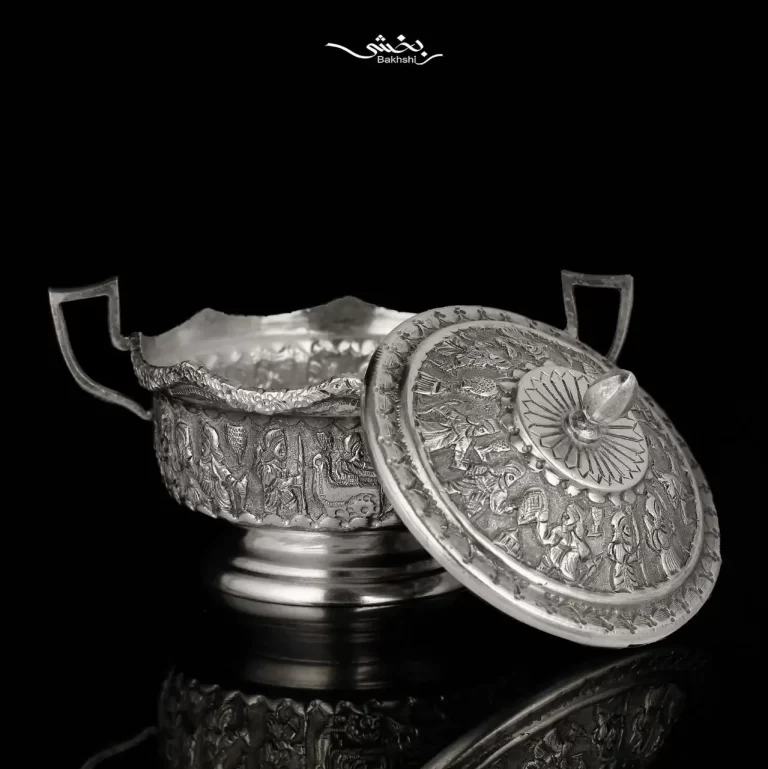 قندان نقره دسته دار قلم تخت جمشید