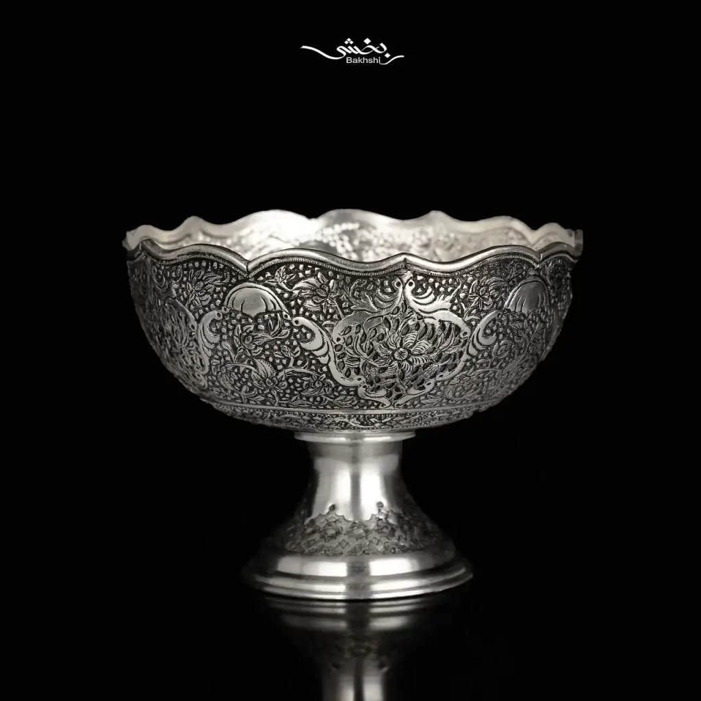 کاسه نقره گلدانی