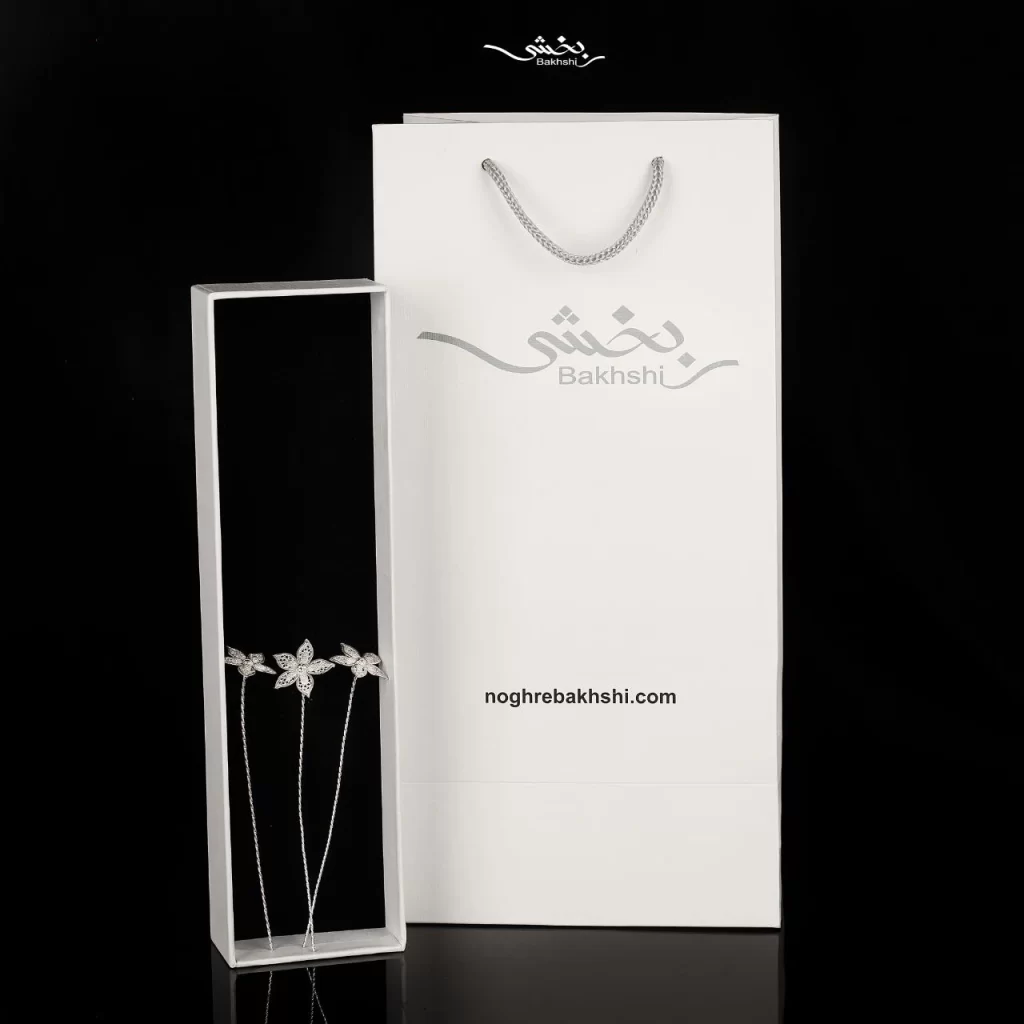 سه عدد شاخه گل ملیله نقره کد19