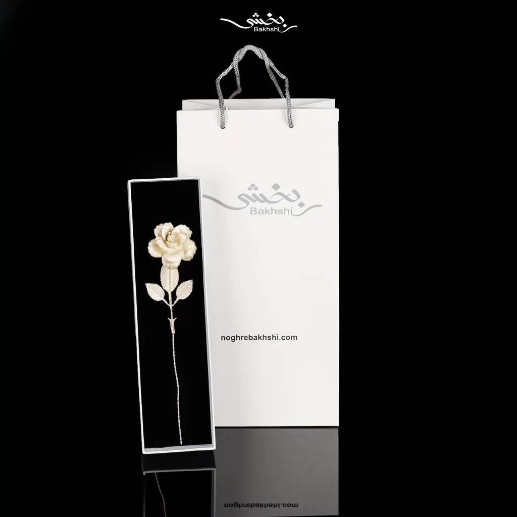 شاخه گل پرسی نقره کد1