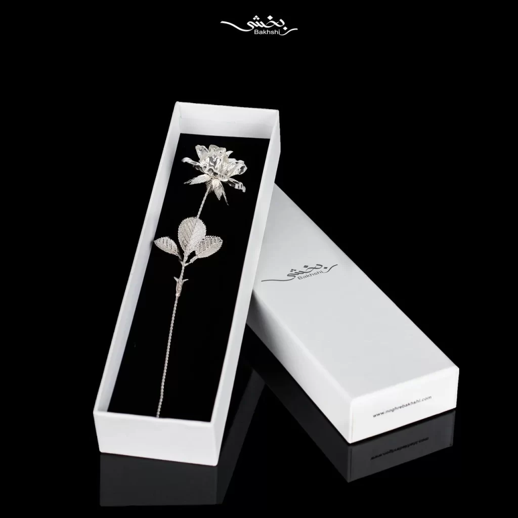 شاخه گل پرسی نقره کد2