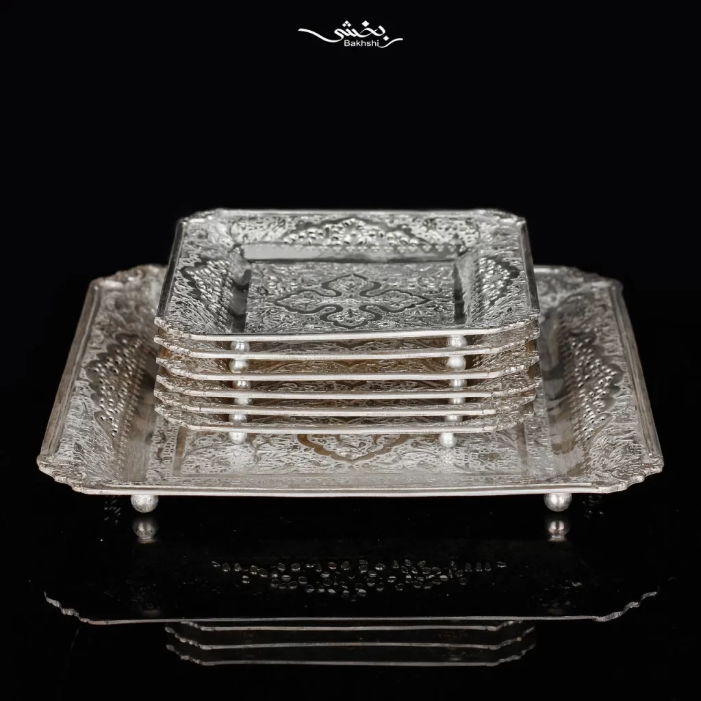 بشقاب مربعی نقره