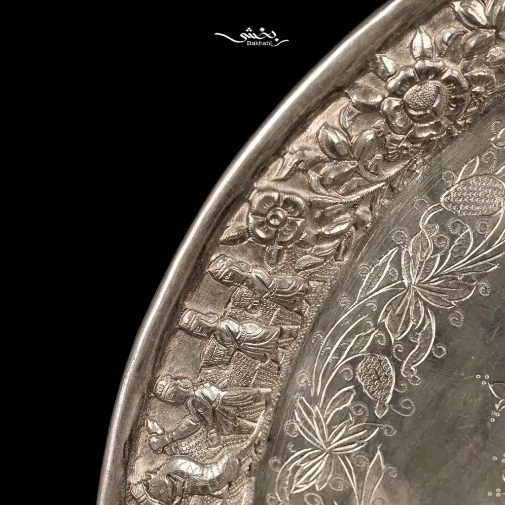 خرید سینی گرد نقره شیراز قدیم