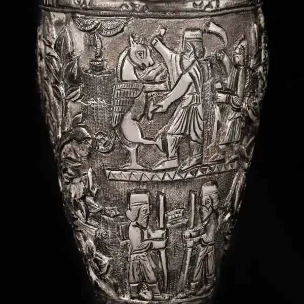 یک جفت گلدان قدیمی قلم شیراز