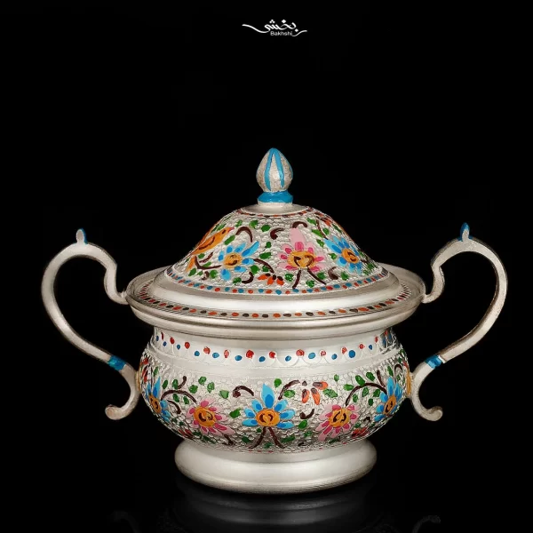 قندان دسته دار نقره میناکاری اعلا