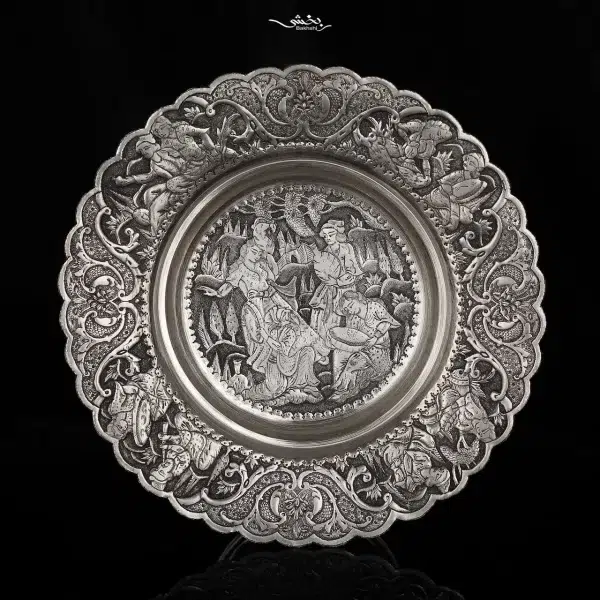 شیرینی خوری نقره پایه دار مینیاتور