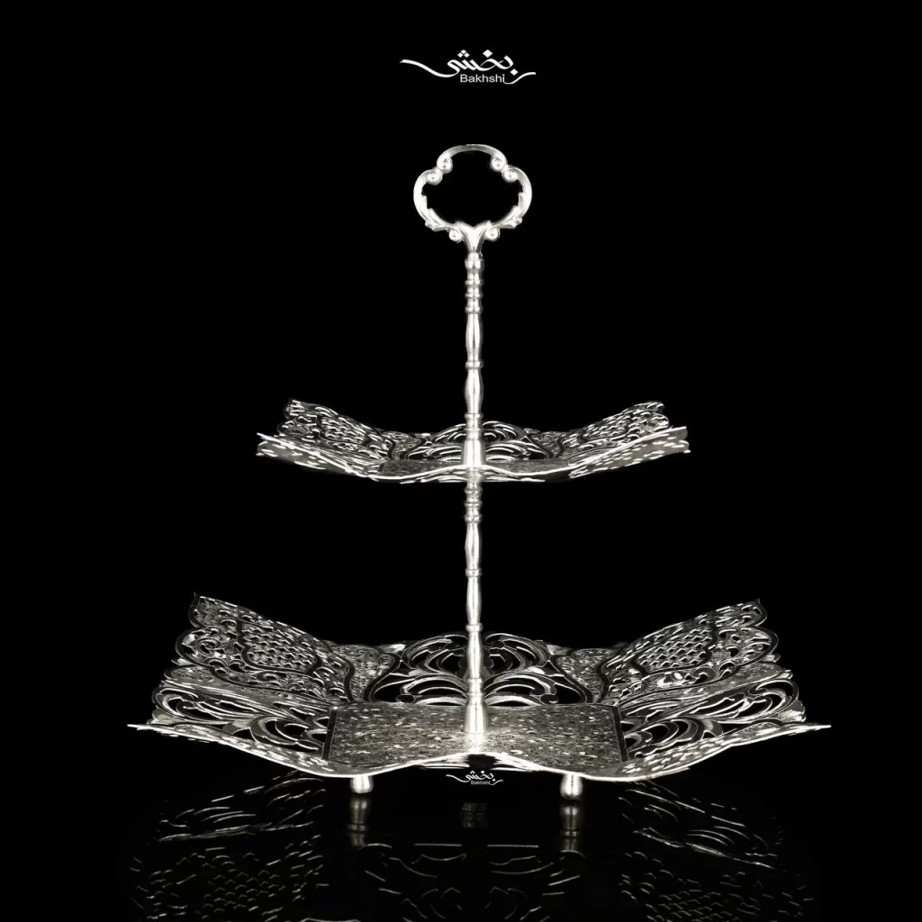 شیرینی خوری نقره دو طبقه تبریز