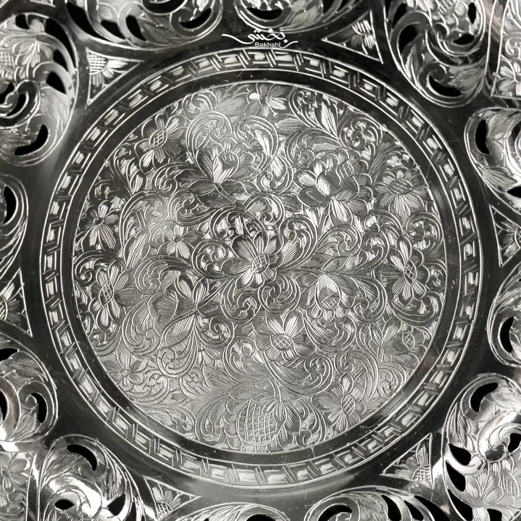 شیرینی خوری نقره پایه دار قلم تبریز