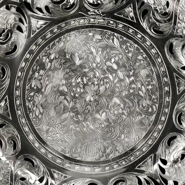 شیرینی خوری نقره پایه دار قلم تبریز