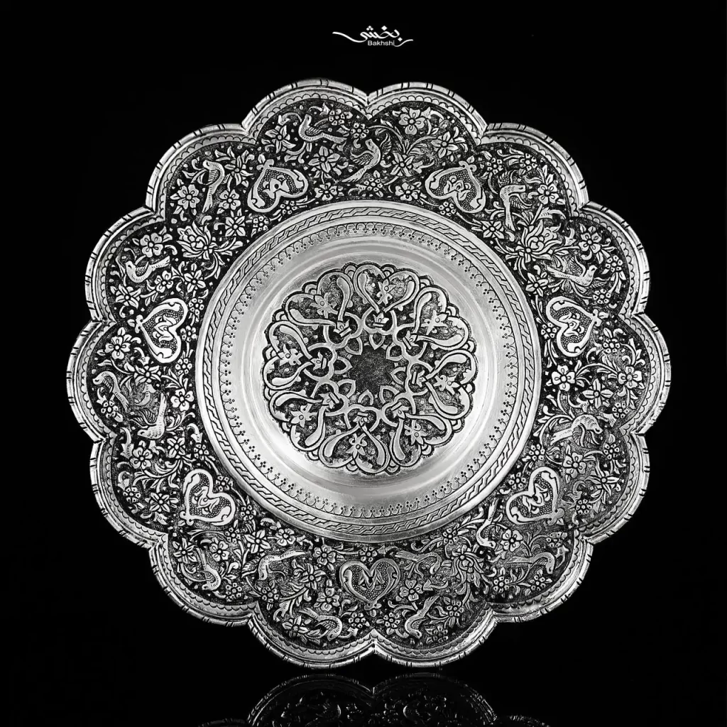 شیرینی خوری نقره گل و مرغ درجه یک