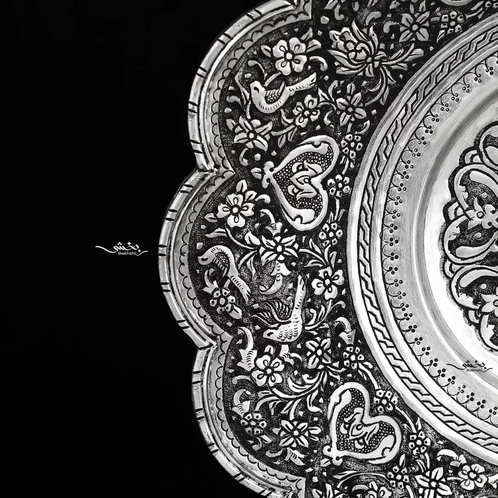 شیرینی خوری نقره گل و مرغ درجه یک