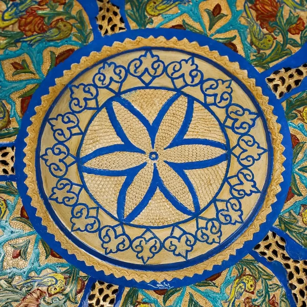 شیرینی خوری نقره پایه کوتاه میناکاری