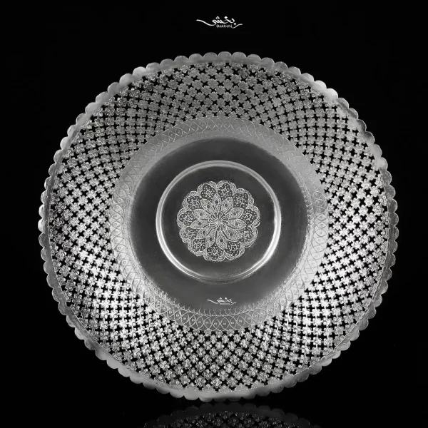 شیرینی خوری نقره پایه کوتاه قلم نخودی