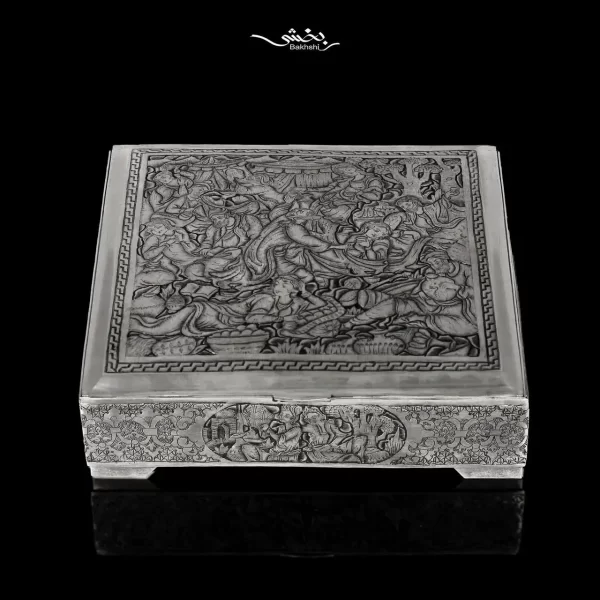 جعبه مربع نقره مینیاتور