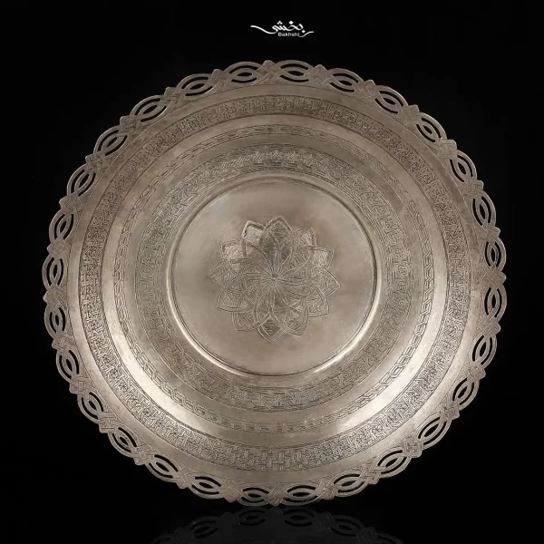 شیرینی خوری نقره گرد پایه دار تبریز