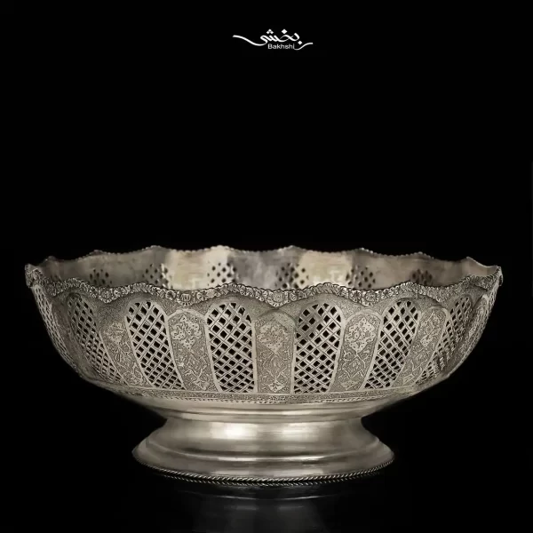کاسه نقره پایه گلدانی قلم ترنج اعلا