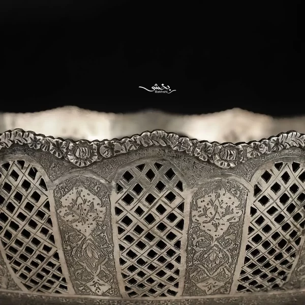 کاسه نقره پایه گلدانی قلم ترنج اعلا