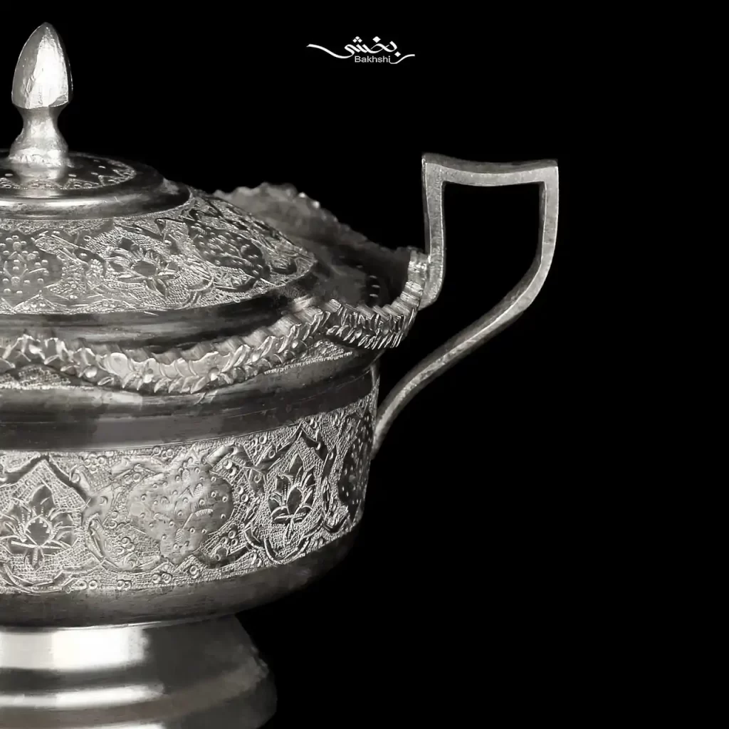 قندان نقره درب دار قلم ترنج