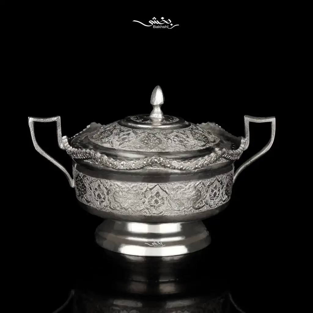 قندان نقره درب دار قلم ترنج