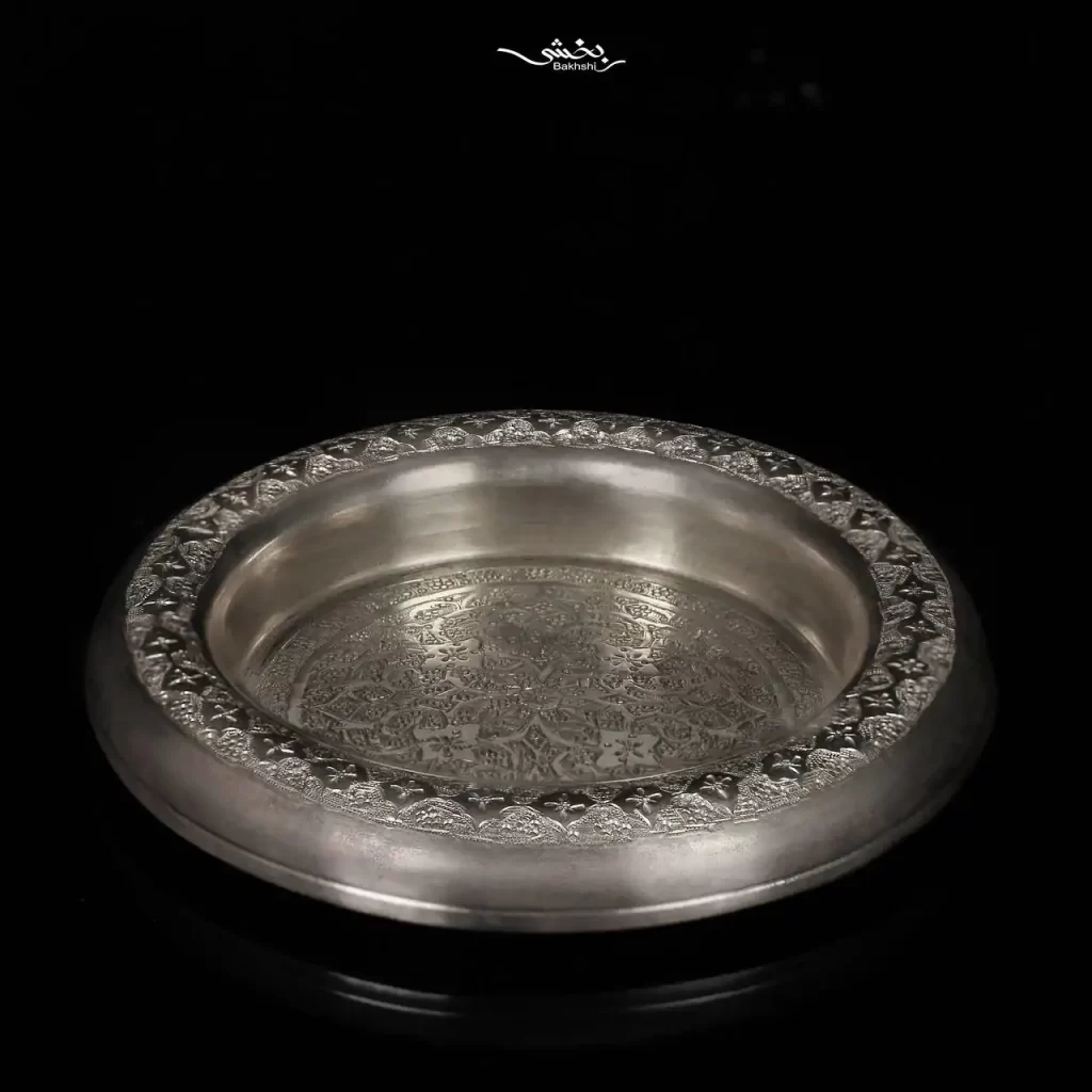 زیرسیگاری نقره گرد ترنج ریزقلم