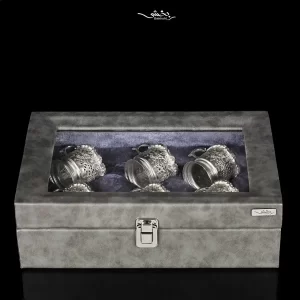 انگاره نقره شش عددی قلم گل و مرغ